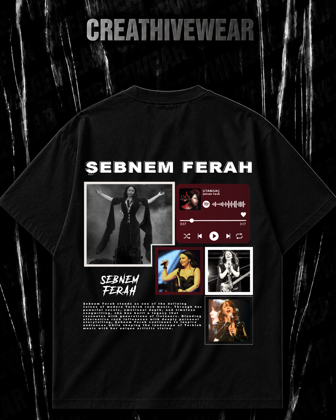 Şebnem Ferah Özel Tasarım Oversize Rap Tişört – Koleksiyon Serisi