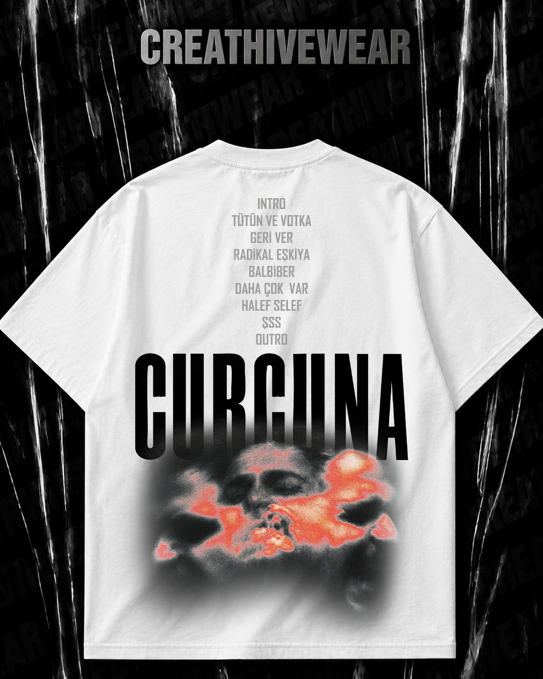 Wegh "CURCUNA" Albüm baskılı oversize T-shirt