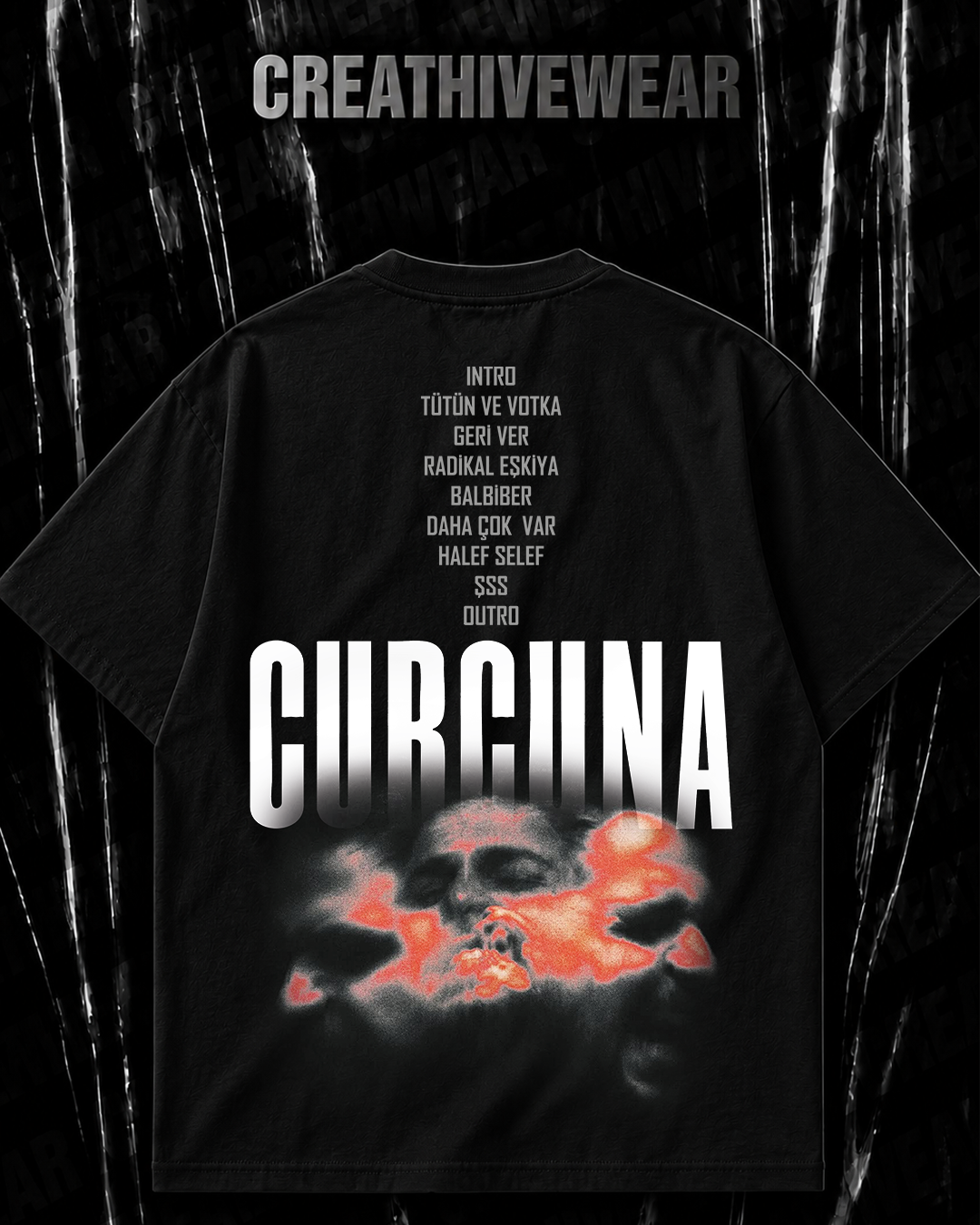 Wegh "CURCUNA" Albüm baskılı oversize T-shirt