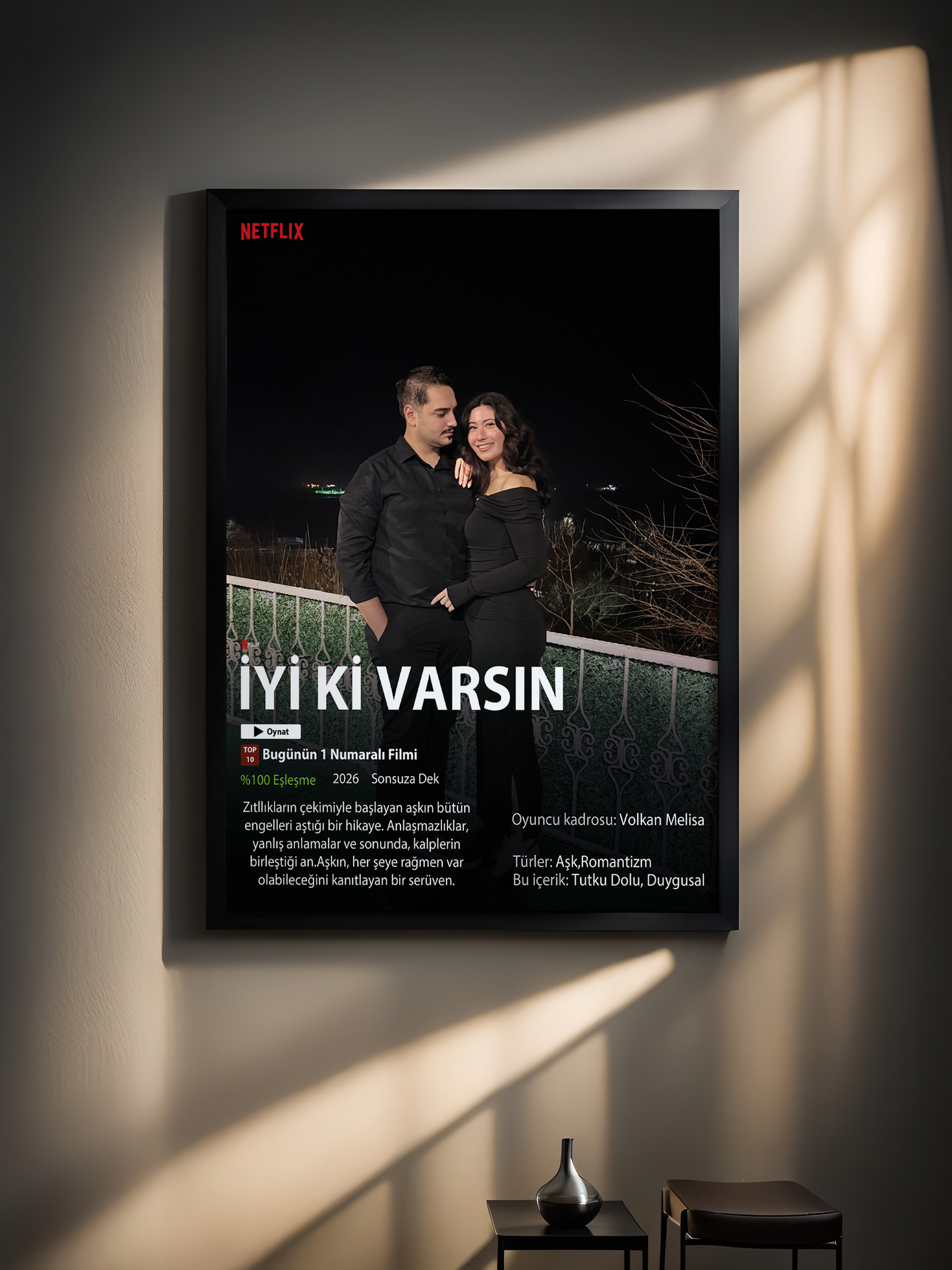Netflix Konseptli Kişiselleştirilebilir Anı Tablosu