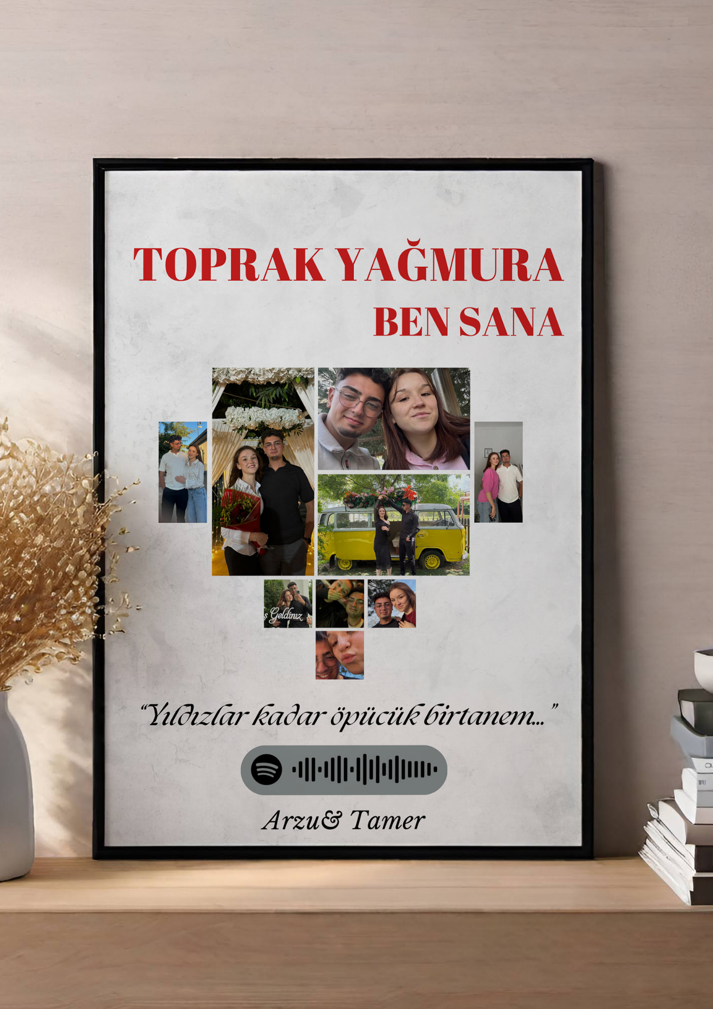Kişiye Özel Spotify Şarkı Kodlu Fotoğraf Kolaj Çerçeve – Anı & Hediyelik Tablo