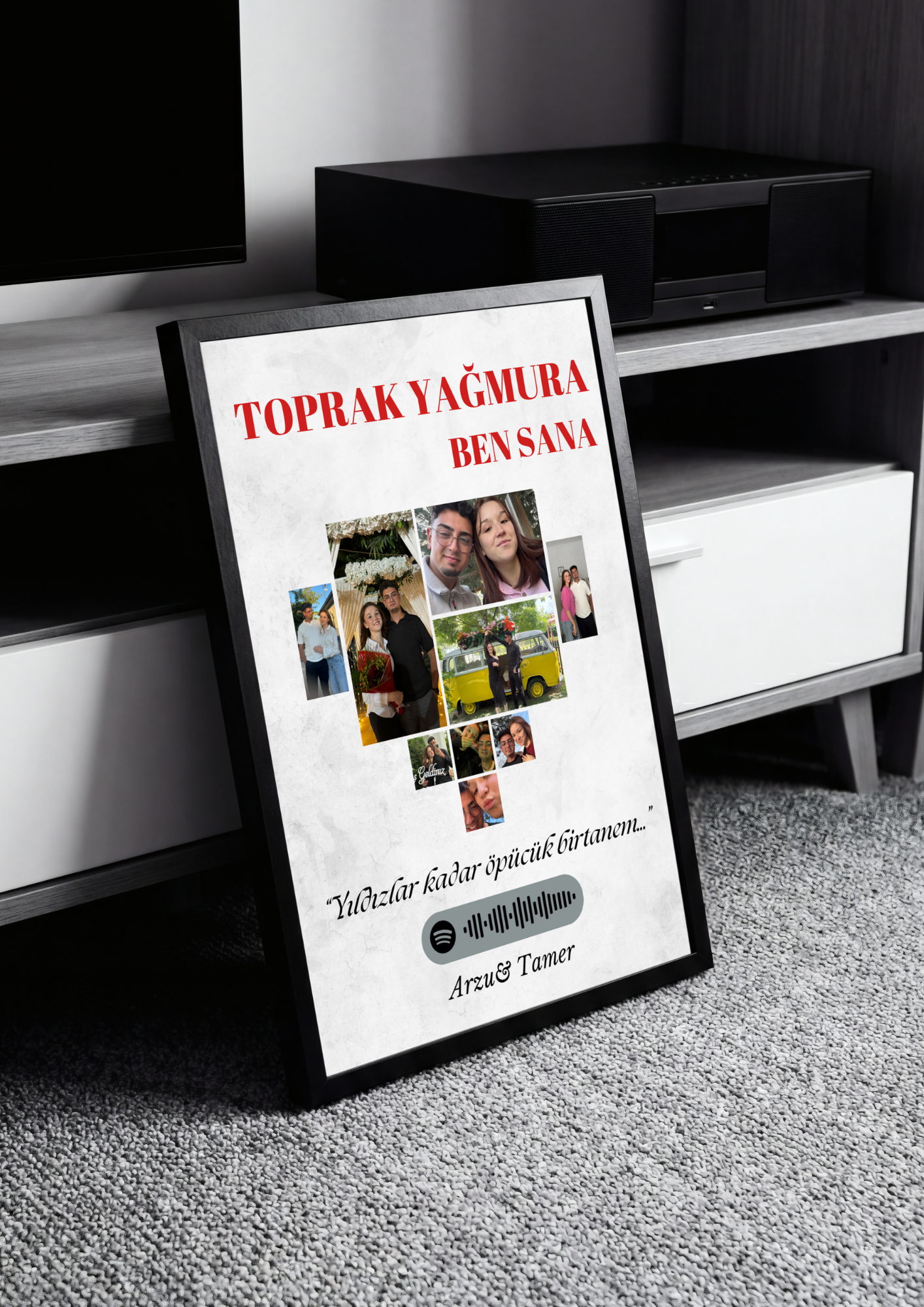 Kişiye Özel Spotify Şarkı Kodlu Fotoğraf Kolaj Çerçeve – Anı & Hediyelik Tablo