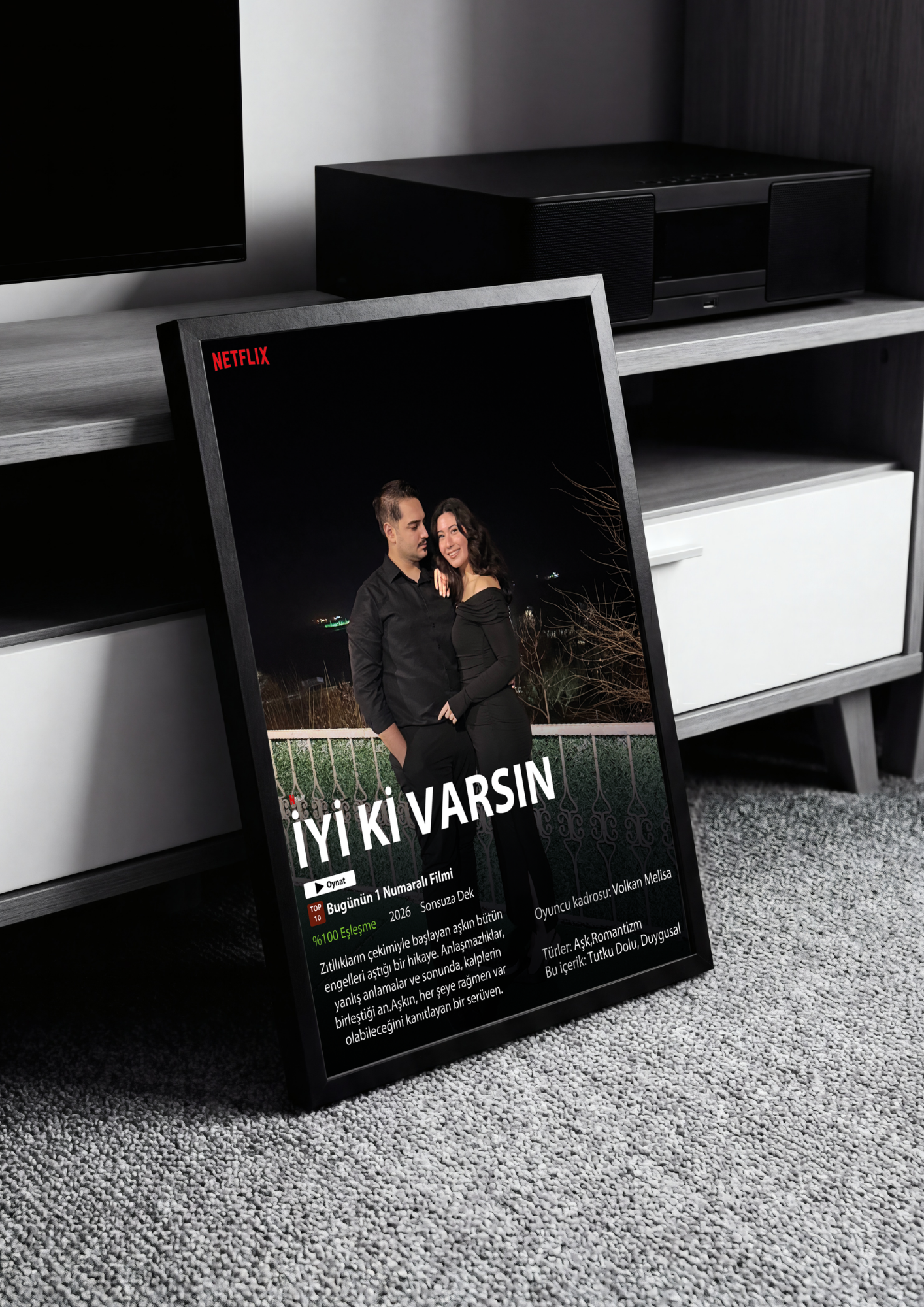 Netflix Konseptli Kişiselleştirilebilir Anı Tablosu